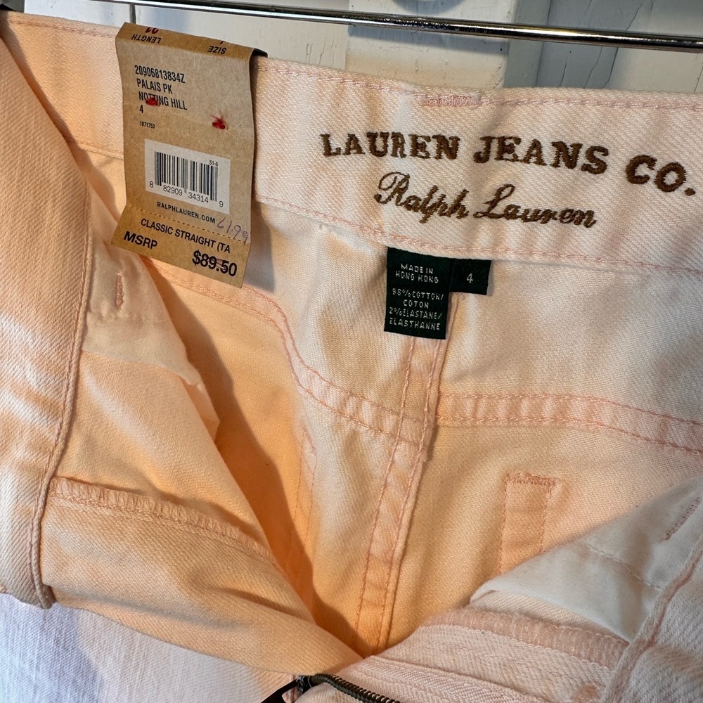 NWT Lauren Ralph Lauren Notting Hill Jeans Light Pink Size 4 Classic Straight - Picture 8 of 16